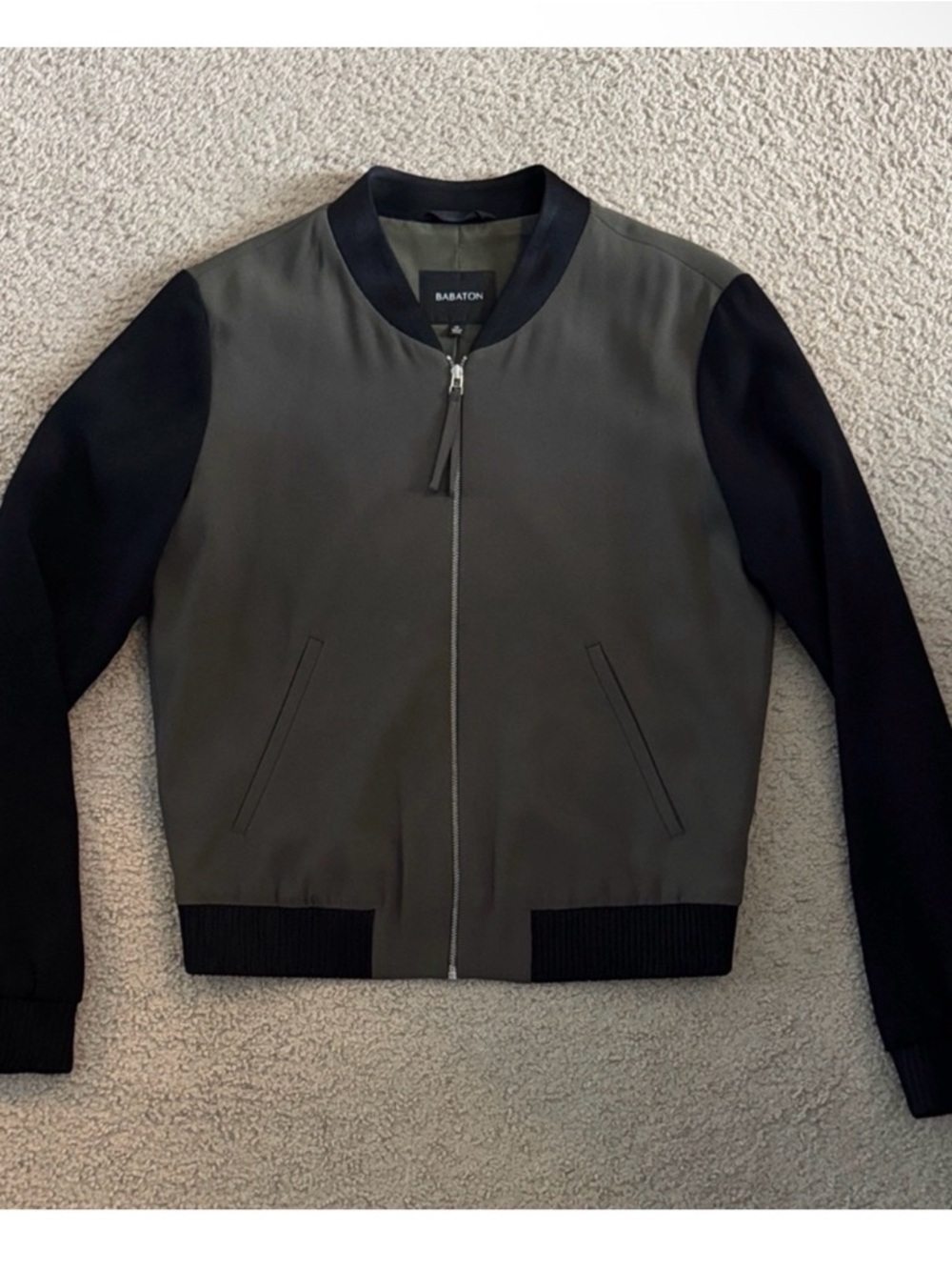 Babaton Olive Green and Black Bomber Jacket